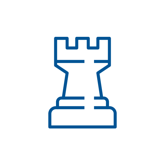 Blue icon of a chess piece