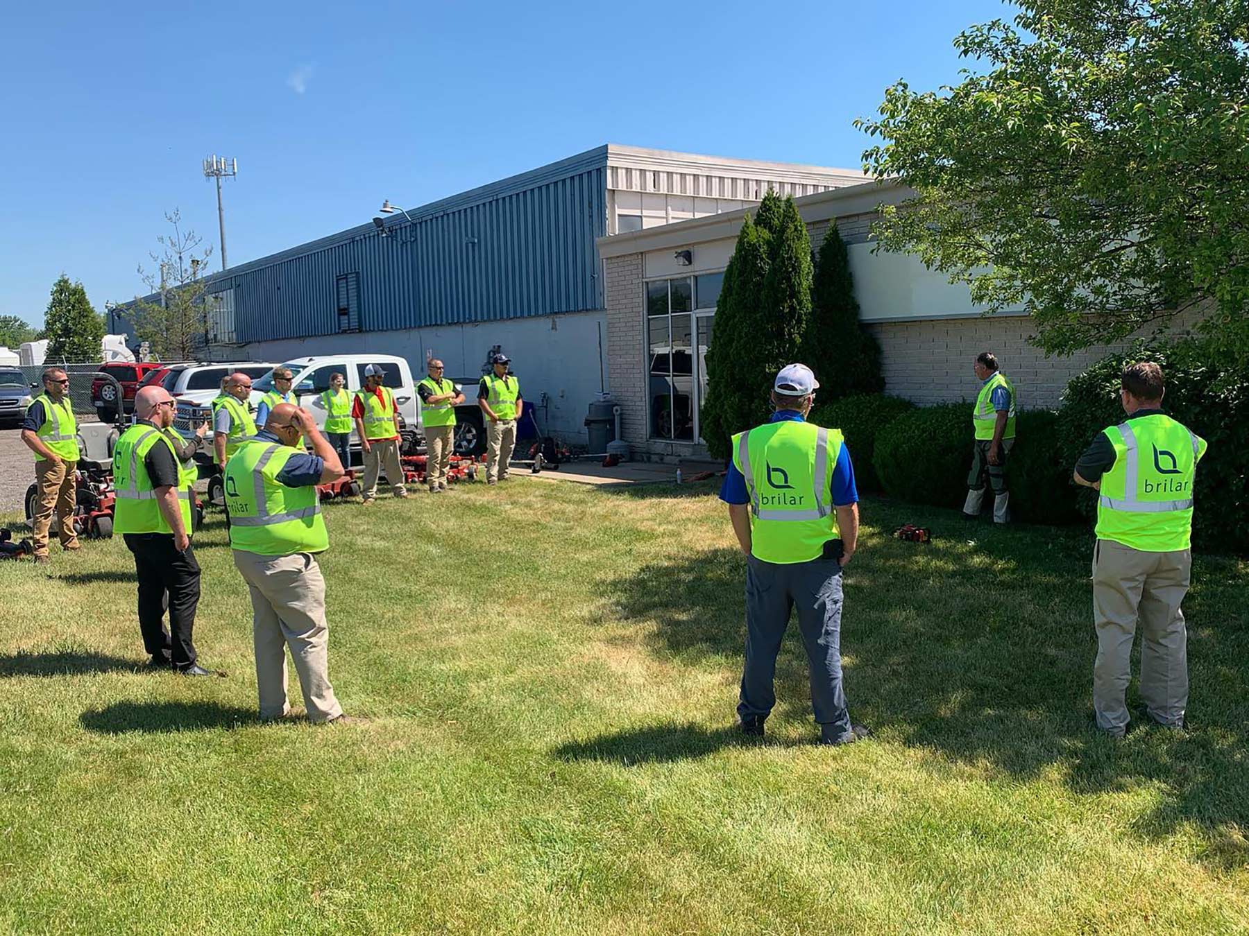 Photo of brilar employees getting ready to start a job